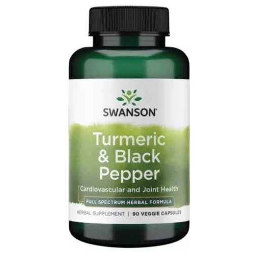 Swanson Turmeric & Black Pepper Kurkuma és Feketebors 90 db Veg kapszula