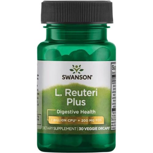 Swanson Lactobacillus Reuteri Plus 30 kapsz (3 féle Probiotikum + Prebiotikum) 