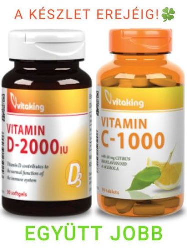 C-1000 tabletta + D3 2000 vitamin duo pack Vitaking