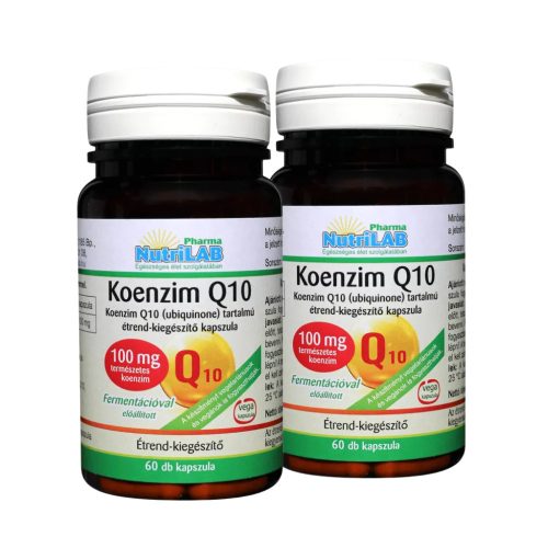 NUTRILAB KOENZIM Q10 UBIQUINONE 100 MG VEGA kapszula 2x1 doboz, 2x60 db csomagban olcsóbb!