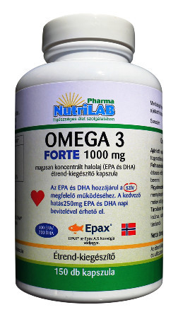 NutriLAB Norvég Premium OMEGA 3 Halolaj Forte 1000 mg 150 db lágyzselatin kapszula 