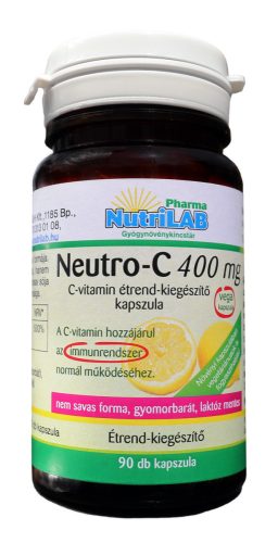 NutriLAB NEUTRO-C-vitamin 400 mg  gyomorkímélő 90 vega kapszula