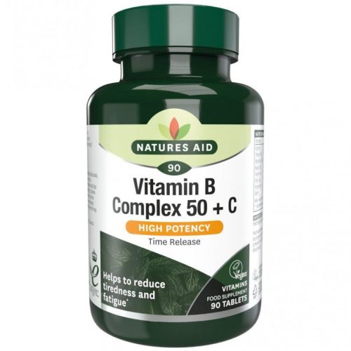 B-vitamin Complex 50mg + C-vitamin 30tabletta  Natures Aid 