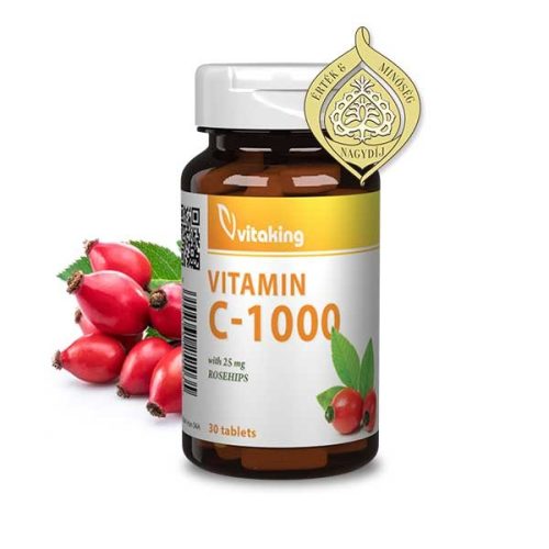 C-1000mg 25mg csipkebogyóval 30 tabletta Vitaking