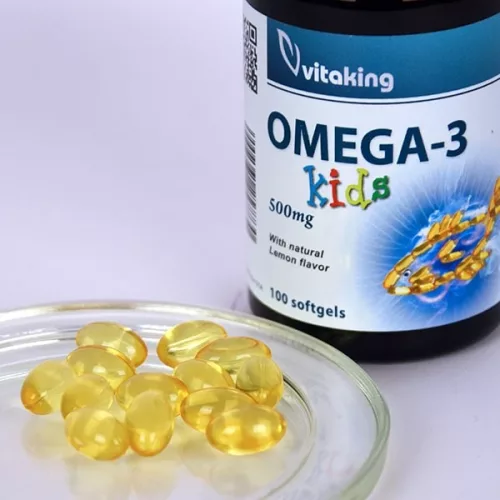 Vitaking Omega-3 Kids 500mg 100db lágyzselatin kapszula Gyerek Halolaj