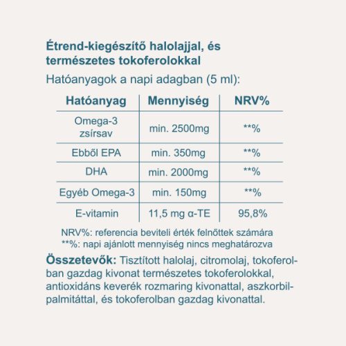 Vitaking Omega-3 halolaj (triglicerid) magas DHA tartalommal 150ml