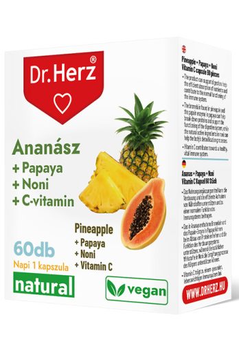 Dr. Herz Ananász Papaya Noni C-vitamin 60 kapszula