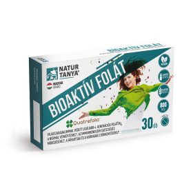   Natur Tanya Bioaktív, vegán Folát. Világszabadalommal védett legújabb 4. generációs Quatrefolic® folát! 30 tabletta