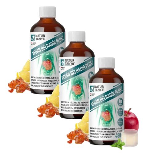 Natur Tanya VEGÁN BÉLRADÍR PLUSZ 3x1 flakon prebiotikus rostok citromfűvel 3x480 ml csomagban olcsóbb!