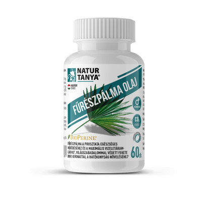 Natur Tanya FŰRÉSZPÁLMA OLAJ (Szabalpálma, Saw palmetto), BioPerine®, MCT olaj, természetes E-vitaminok 