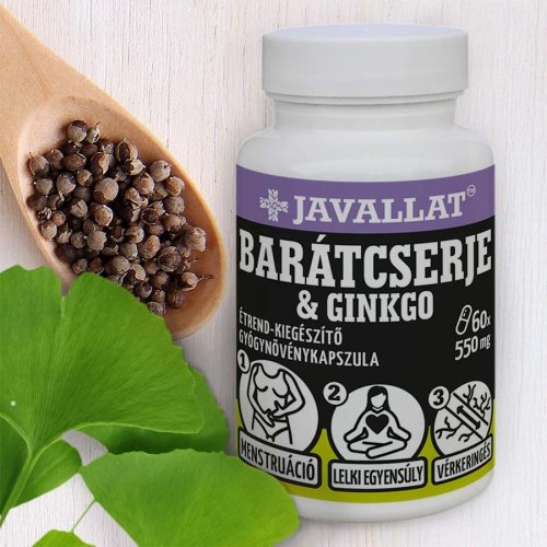Javallat Barátcserje és Ginkgo Gyógynövény Kapszula - 60db