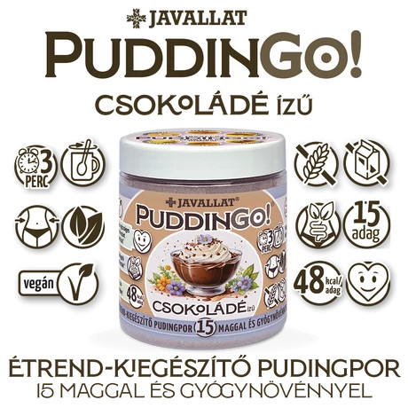 PuddinGo!® Csokoládé ízű étrend-kiegészítő pudingpor 360g
