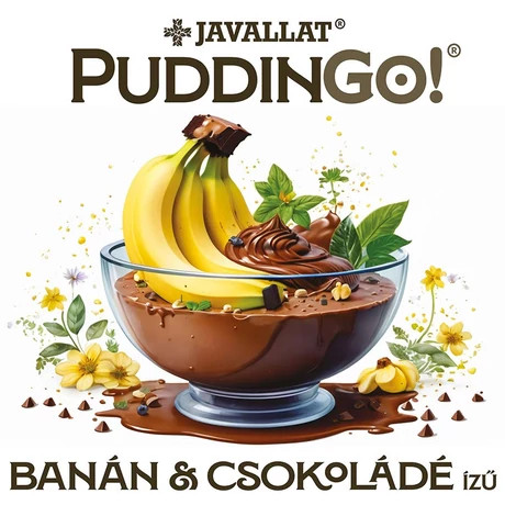 PuddinGo!® Banán és csokoládé ízű étrend-kiegészítő pudingpor