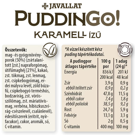 PuddinGo!® Karamell ízű étrend-kiegészítő pudingpor 360g