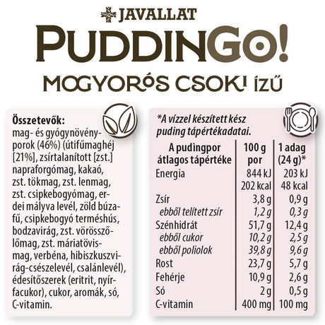 PuddinGo!® Mogyorós csoki ízű étrend-kiegészítő pudingpor