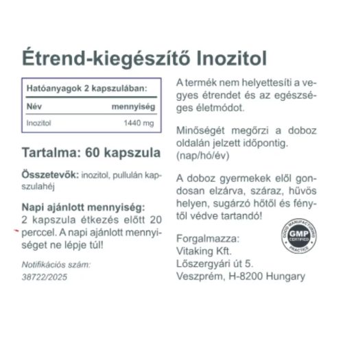 Vitaking Myo- Inozitol  60 kapszula 