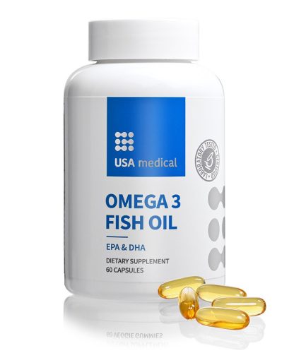 USA Medical Omega 3 halolaj 60 kapszula OMEGA-3 FISH OIL 