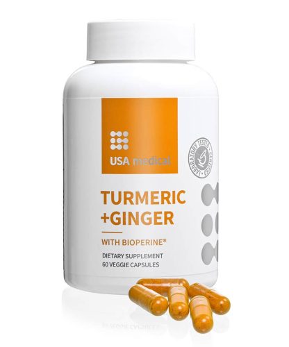 USA Medical Turmeric+Ginger - kurkuma és gyömbér 60 kapszula 