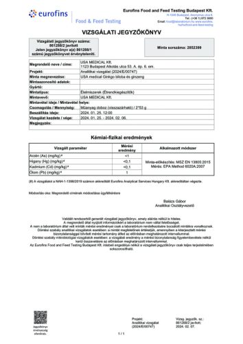 USA medical Ginkgo Biloba 60 kapszula ginzeng kivonattal 