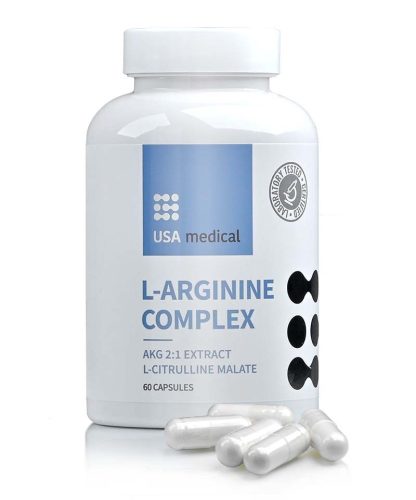 USA Medical L-arginin és L-citrullin malát kivonat 60 kapszula 