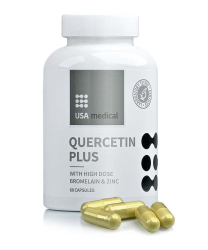 USA Medical  Kvercetin (Quercetin) 60 kapszula cinkkel és bromelainnal 