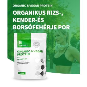   USA medical Vegán és organikus rizs, kender és borsófehérje por komplex 500 g