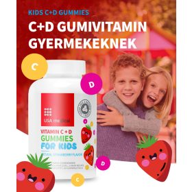   Usa Medical Vitamin C + D Gummies for kids C+D gumivitamin gyerekeknek 60 db