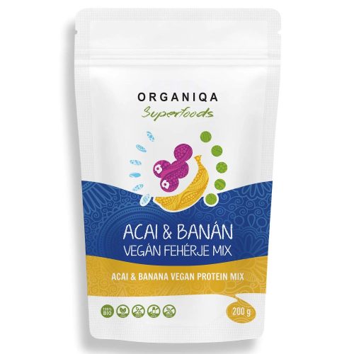 Bio Acai-Banán Vegán Fehérje Mix 200g Organiqa