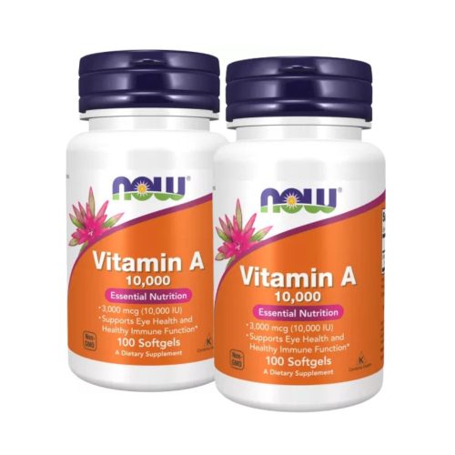 NOW Vitamin A 10000IU csomagban  DUO Pack 2x100 kapszula