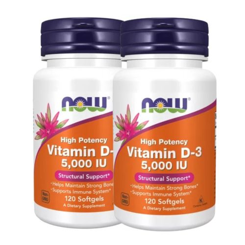 NOW D-3 5000 IU  DUO Pack 2x120 Softgels - lágyzselatin kapszula