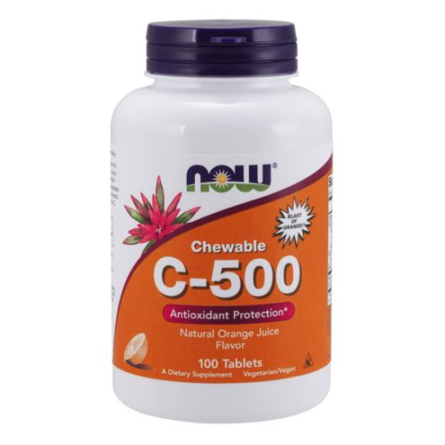 NOW Foods C-vitamin 500mg Narancs rágó C 500 100 kapszula 