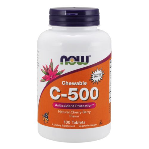 NOW Foods C-vitamin 500mg erdei gyümölcsös 100 kapszula