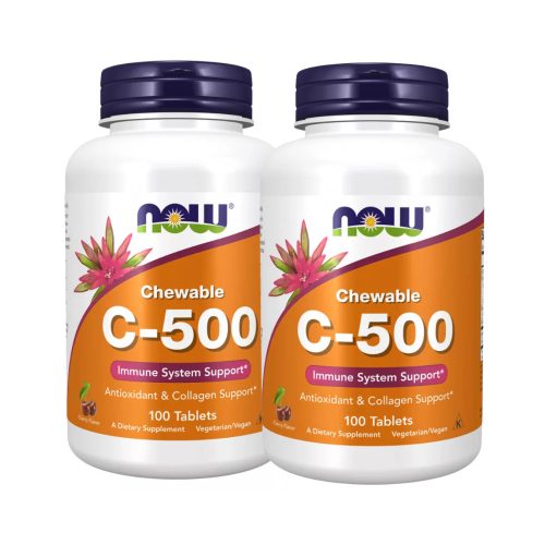 Now Foods C-vitamin 500mg Cherry 2x1 doboz 2x100db rágótabletta- csomagban olcsóbb!