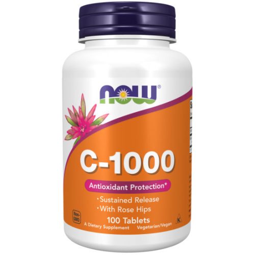 Now Foods C vitamin 1000 lassabb felszívódású csipkebogyóval 100 tabletta 