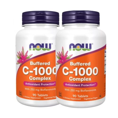 Now Foods C-vitamin 1000 Buffered - gyomorkímélő 2x1 doboz, 2x90 tabletta csomagban olcsóbb!
