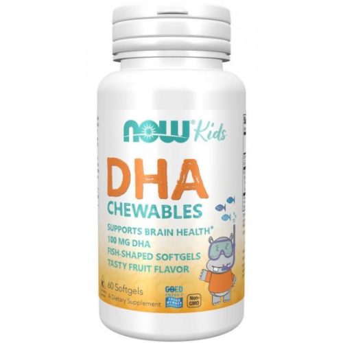 NOW Foods DHA 100 mg Kid's Omega 3 gyerek 60 rágó tabletta halolaj