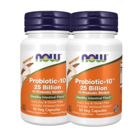   Now Foods Probiotic 10-25 Billion 2x1 doboz DUO pack 2x50 db kapszula csomagban olcsóbb!
