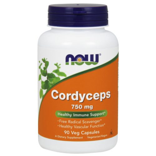 NOW Foods Cordyceps 750 mg Hernyó lepkefű gyógygomba 90 kapszula 