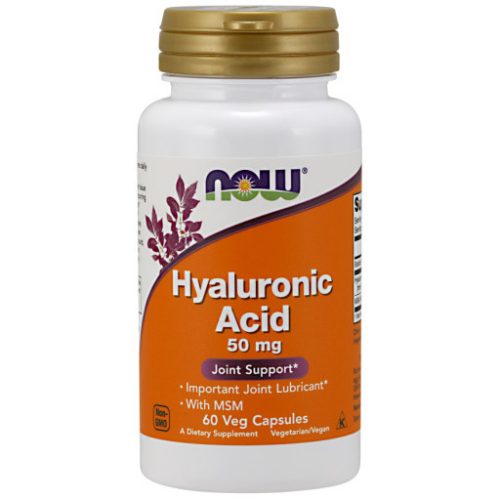 NOW Foods Hyaluronic Acid + MSM 60 kapszula Hialuron sav