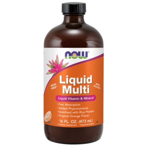 NOW Foods Liquid Multi vitamin narancs ízesítésű 473 ml 