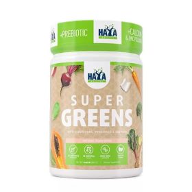   Haya Labs - Super Greens Peach - Superfood - Zöldségpor, barack ízű 300g
