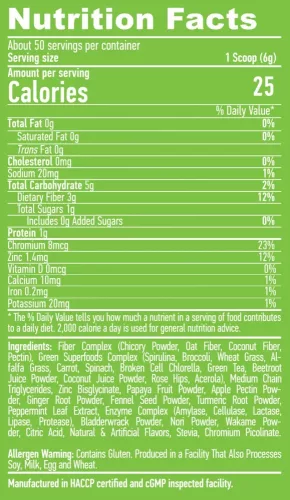 Haya Labs - Super Greens Peach - Superfood - Zöldségpor, barack ízű 300g