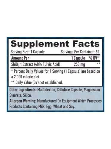 Haya Labs Shilajit 250 mg 60 Vega kapszula