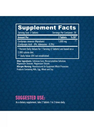 Haya Labs Cordyceps 500mg 60tab Hernyó lepkefű