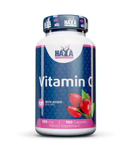 HAYA LABS – Vitamin C csipkebogyóval ( Rose Hips) 500mg / 100 Caps.