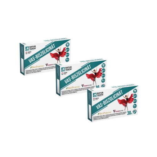 Natur Tanya®  Szerves vas - Világszabadalommal védett vegán vaspótló csomag TRIO PACK 3x30db kapszula