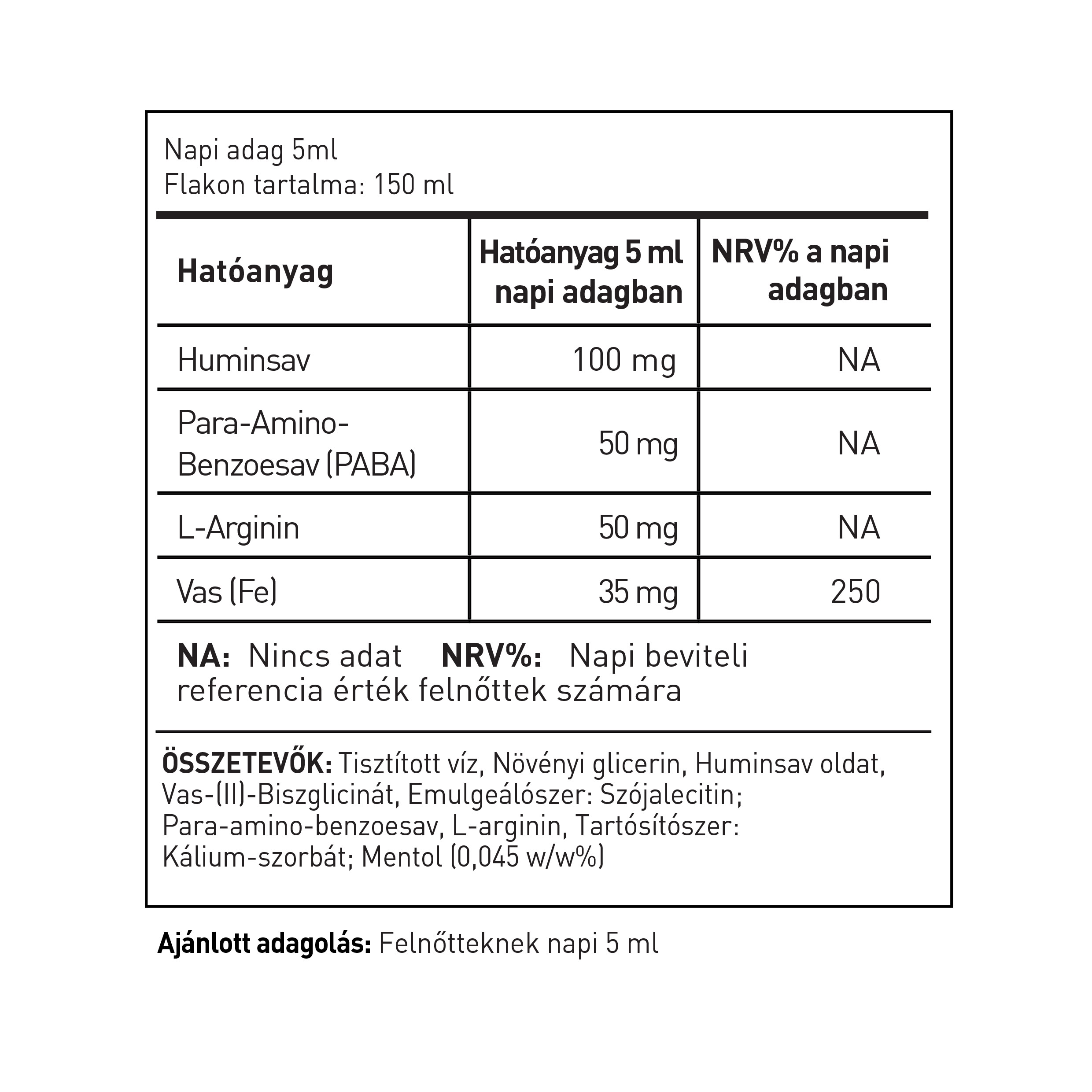 vasmenta liposzómás étrend kiegészítő (150 ml)